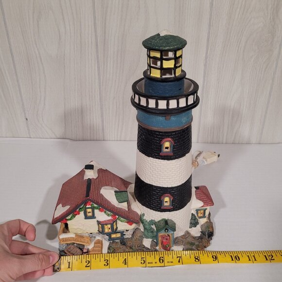 VINTAGE CHRISTMAS STREETS 12" LIGHTHOUSE DUAL LIGHT DISPLAY TESTEDHoliday Beach - Picture 6 of 7